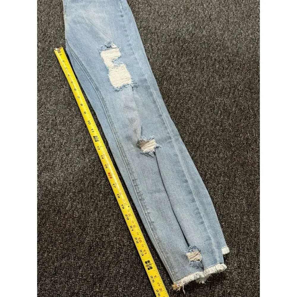 Tinseltown Jeans Womens SZ 3 Distressed Ripped High Rise Skinny Ankle Fray Denim